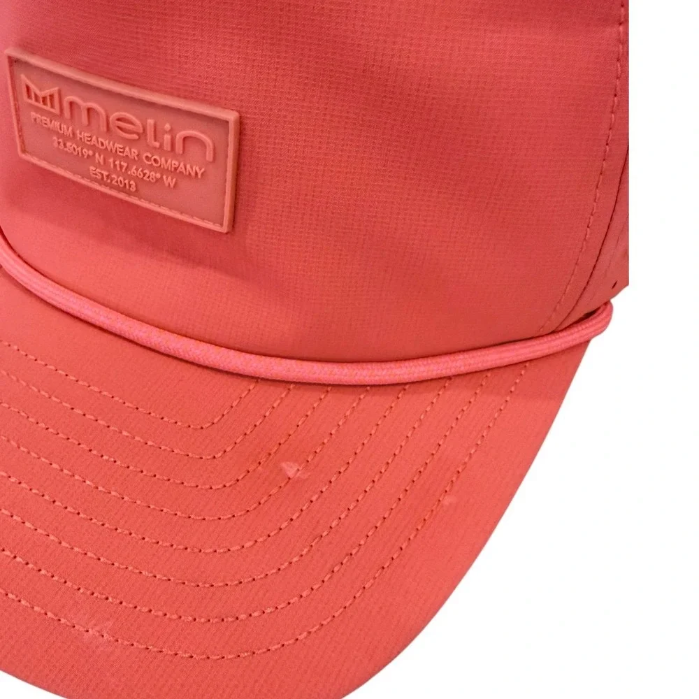 Melin Coronado Hydro Hat Mens Coral Neon Orange Water Resistant Snapback Classic